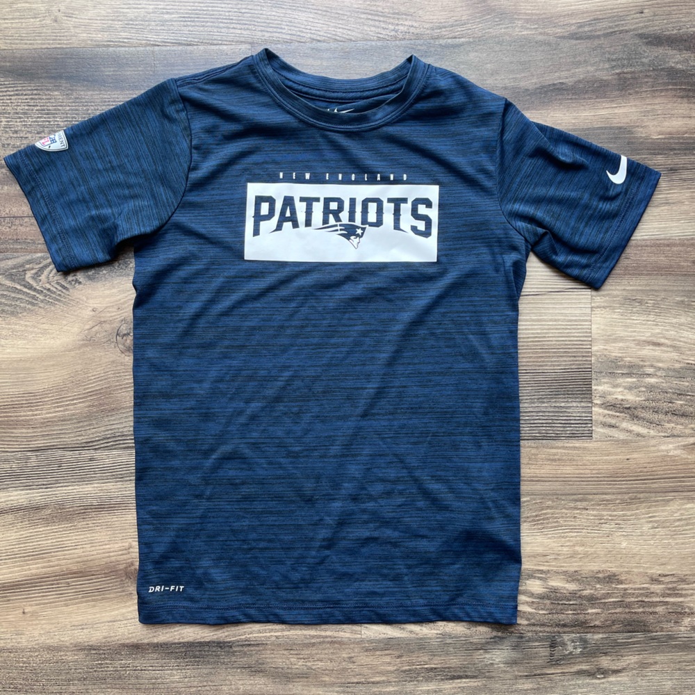 Nike New England Patriots Blue Heather Performance Tee Small